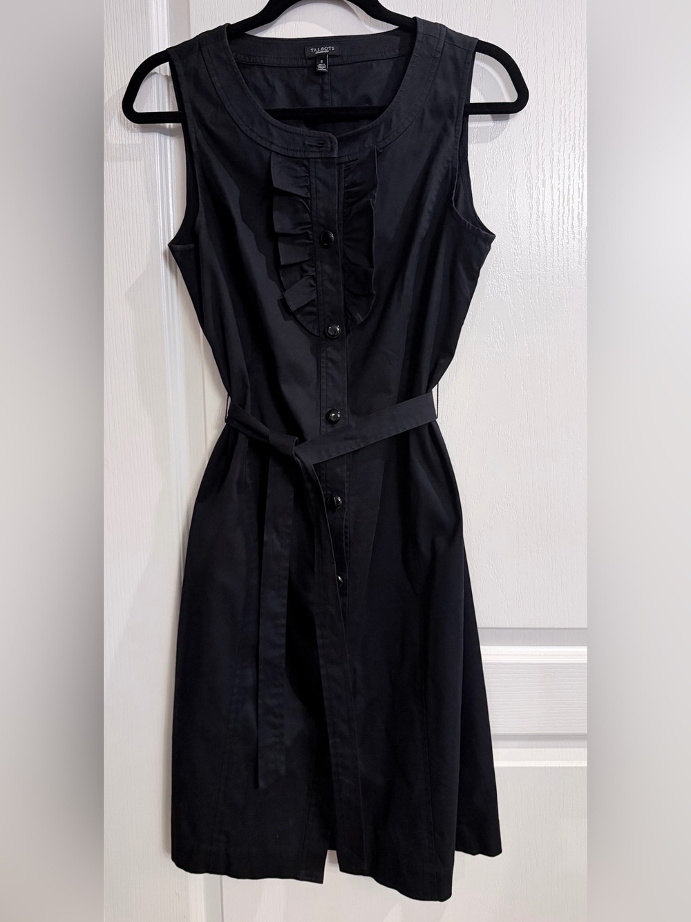 Talbots Ruffle-Front Belted Shirt Dress - Picture 2 of 9